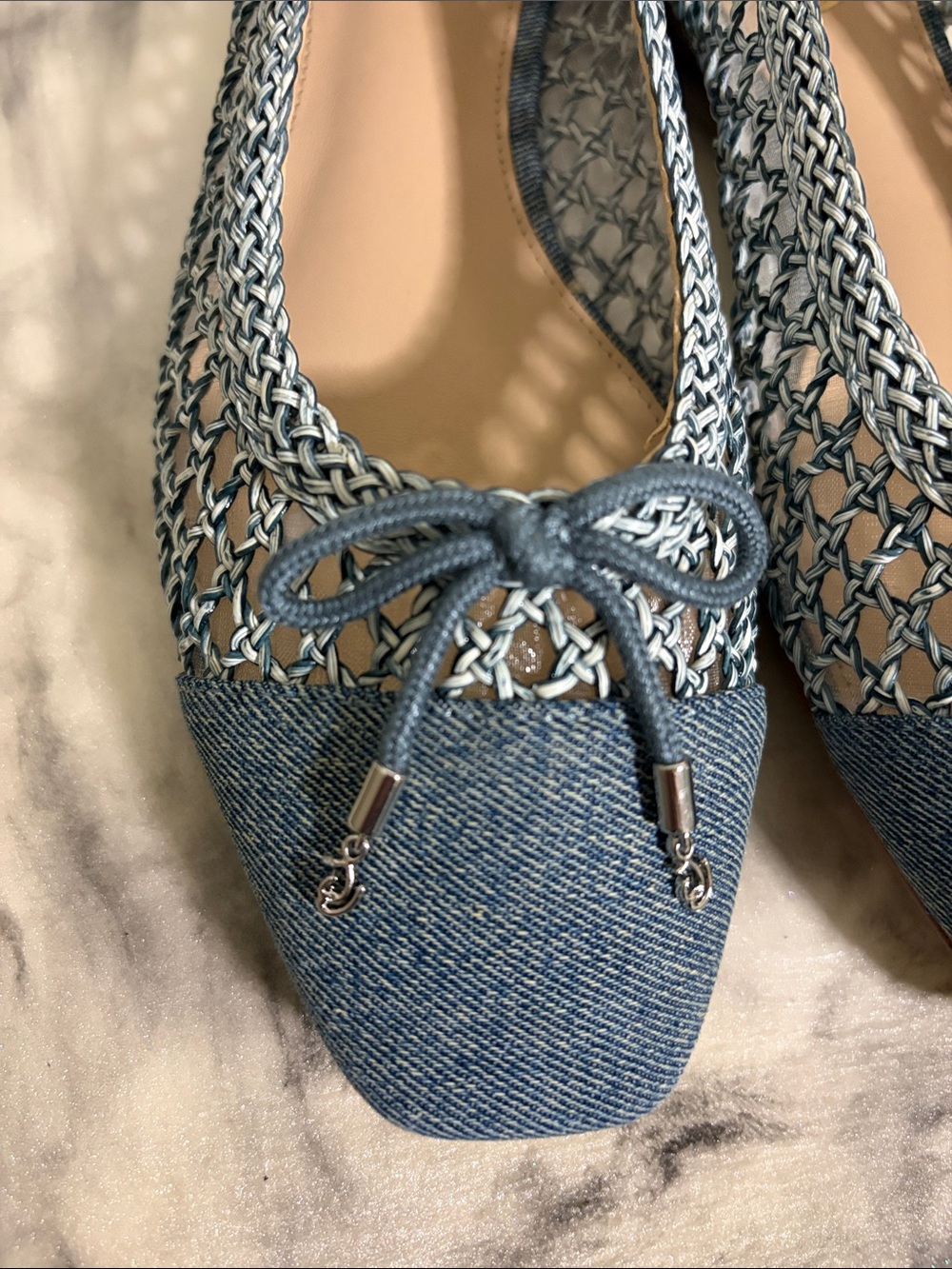 Sam Edelman Denim Blue Woven Ballet Flats - Picture 3 of 7